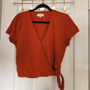 Madewell Burnt Orange Cropped Blouse